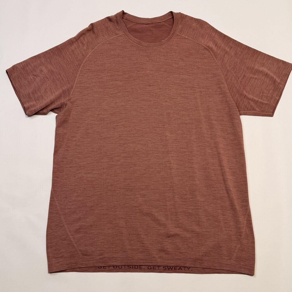 Lululemon Shirt Mens XL Brown Short Sleeve Seamless Get Outside Get Sweaty